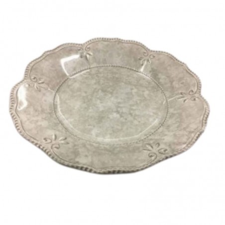 PLATO HONDO FLOR GRIS - Ø 23 cm x 3 cm