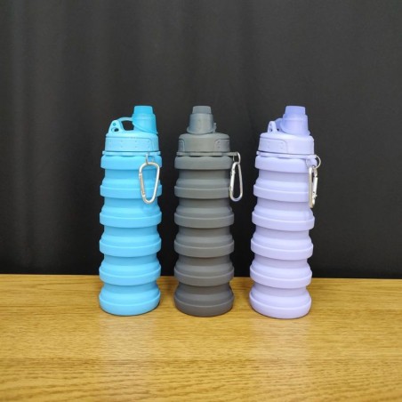BOTELLA PLEGABLE SILICONA 3 COLORES