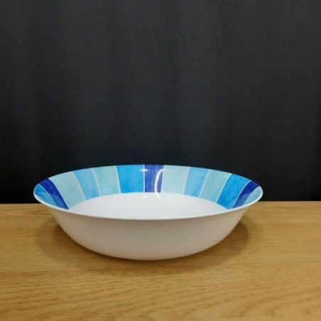 ENSALADERA REDONDA AZUL CUADROS 25 X 6 CM