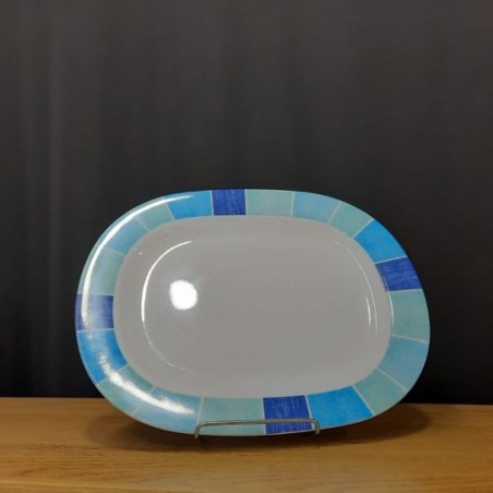 BANDEJA RECTANGULAR AZUL CUADROS 30 CM