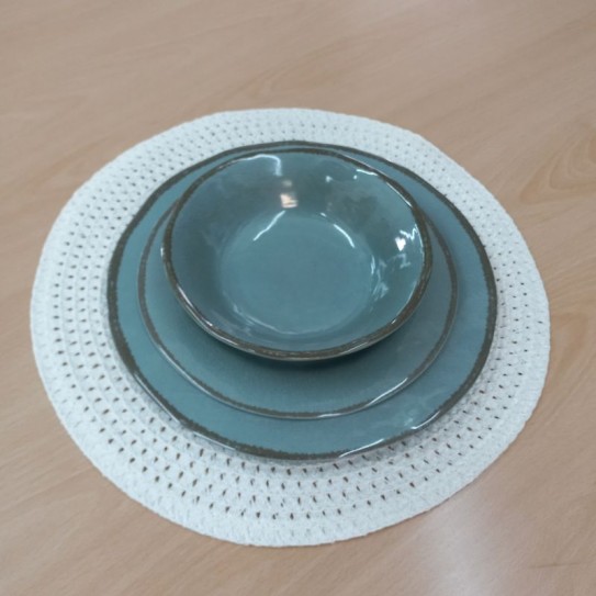 PLATO POSTRE VERDE ESTAMBUL  23 CM