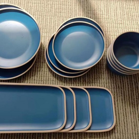 PLATO POSTRE AZUL VIENA 21,3 CM