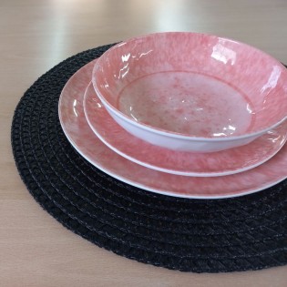PLATO POSTRE 20 CM AQUA PINK 2