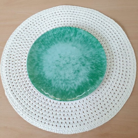 PLATO POSTRE 20 CM AQUA GREEN
