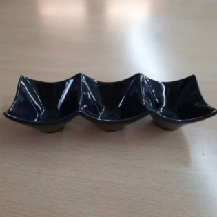 BOWL 3 DIVISIONES NEGRO 18,6 x 6,5 x 4 CM
