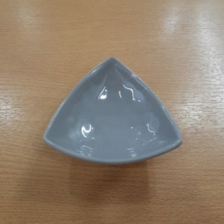 BOWL TRIANGULAR GRIS 10,2 x 10,2 x 3,6 CM