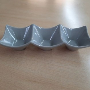 BOWL 3 DIVISIONES GRIS 18,6 x 6,5 x 4 CM