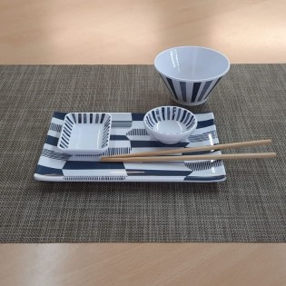BOWL RECT. SUSHI  6 DIS. AZUL 9 x 7 CM 2