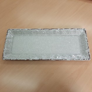 BANDEJA RECTANGULAR GRIS - 48 x 20 cm