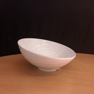 ENSALADERA BLANCA OBLICUA 13 x 27 CM Ø