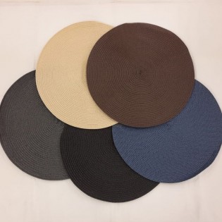 INDIVIDUAL REDONDO GRIS X 4 PCS 38 CM 2