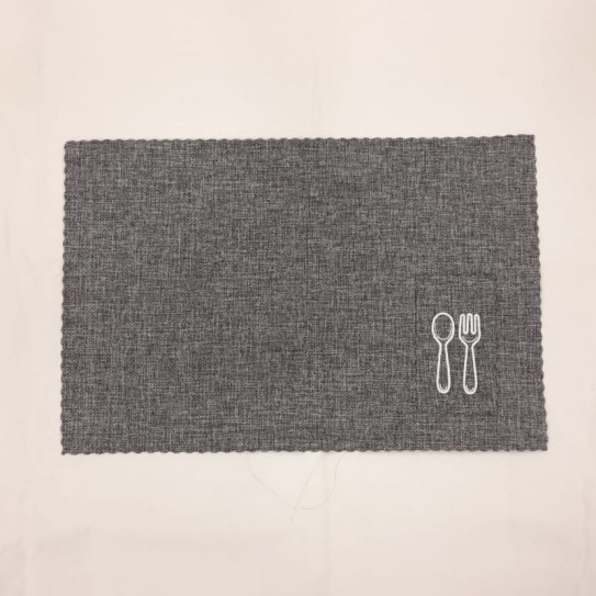 INDIVIDUAL BOLSILLO GRIS x 4 PCS 45x30 CM