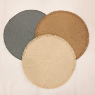 INDIVIDUAL RED. FLECO CORTO BEIGE x 4 PCS 38 CM 2