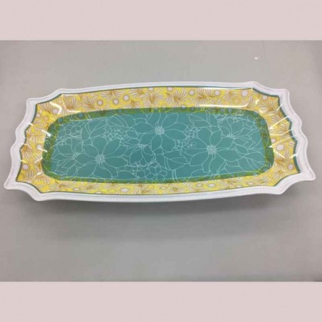 BANDEJA FLOR TURQUESA - 45 x 22 x 3 cm