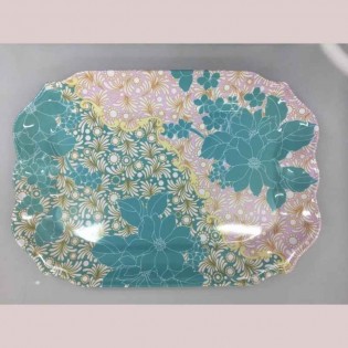 BANDEJA FLOR TURQUESA - 47 x 33,5 x 2,5 cm