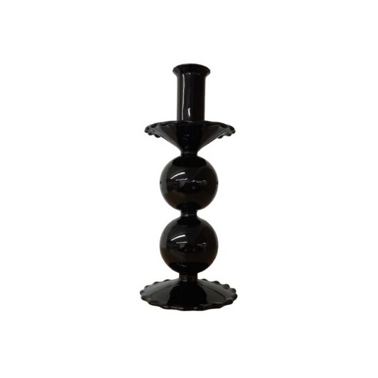 CANDELABRO NEGRO 21,5 x 9 CM