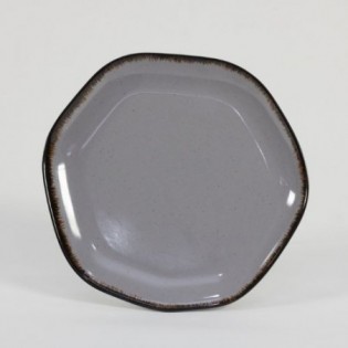 PLATO POSTRE PENTAGONAL MILAN GRIS 21,5 CM