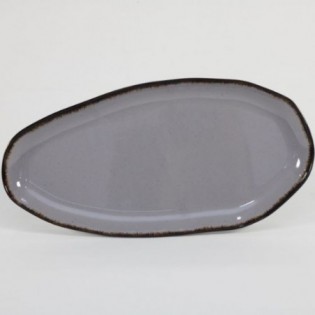 BANDEJA OVAL MILAN GRIS 32 x 16 CM