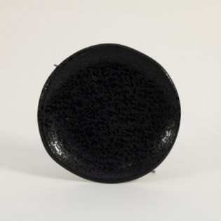 PLATO DE POSTRE "PIEDRA" NEGRO 19 CM