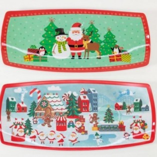 BANDEJA RECT. 48,5 x 23 CM - 2 DIS. NAVIDAD