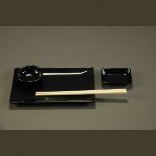 BOWL RECTANGULAR SUSHI NEGRO - 9,5 x 7 cm