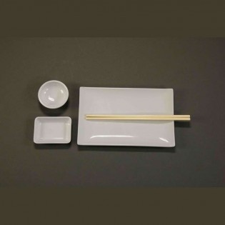 PLATO RECTANGULAR SUSHI BLANCO - 25 x 16 cm