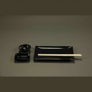 PLATO RECTANGULAR SUSHI NEGRO - 25 x 16 cm