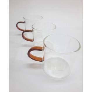 TAZA DE VIDRIO CON ASA CARAMEL 100ML 2