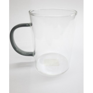 TAZA DE VIDRIO GRANDE CON ASA VERDE 300ML