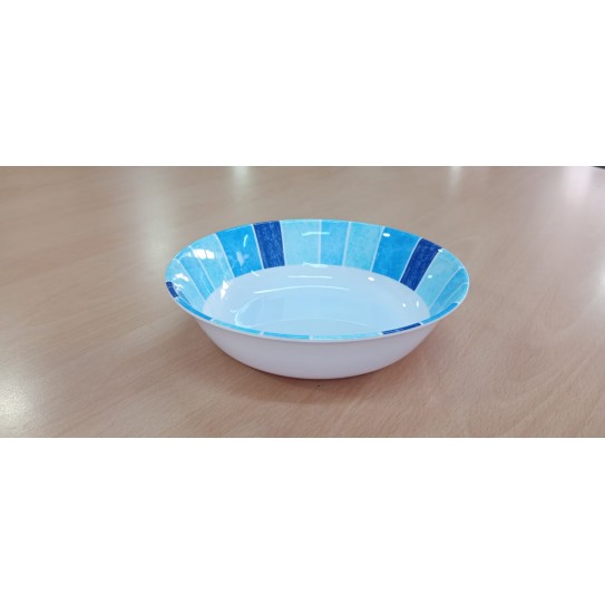 BOWL REDONDO AZUL CUADROS 18 X 4 CM