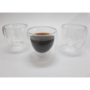 VASO DOBLE VIDRIO REDONDEADO 80ML 2