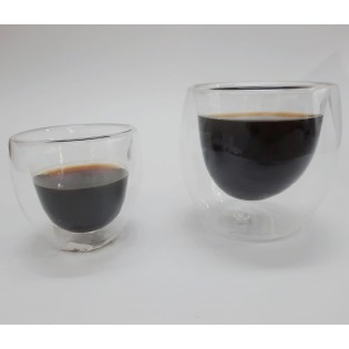 VASO DOBLE  VIDRIO REDONDEADO 150ML 2