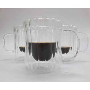 TAZA  RAYADA DOBLE VIDRIO 250ML 2