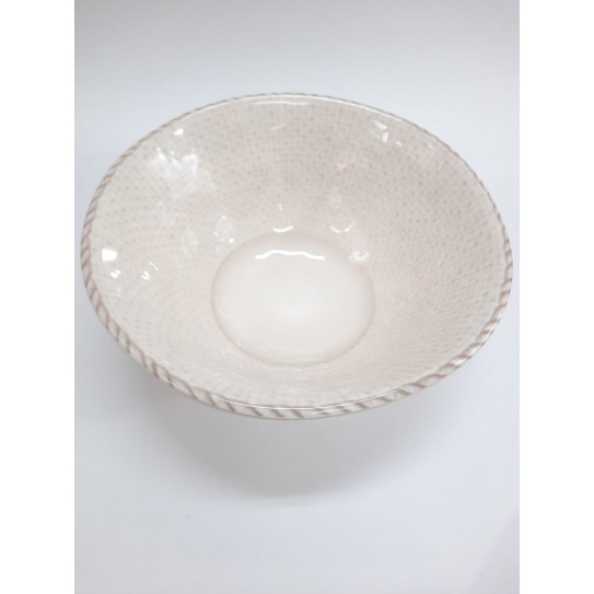 ENSALADERA CREMA CUADRILLE , 25 X 10 CM
