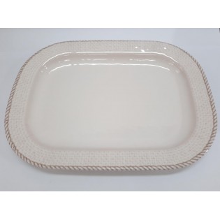 FUENTE OVAL CREMA CUADRILLE, 37 X 44 CM 2