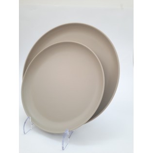 PLATO POSTRE BEIGE  MATE 20 X 1,5CM 2