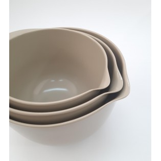 BOWL VERTEDERO BEIGE, (SET X3) 23.5 X 12.5CM 21.5 X12CM...