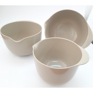 BOWL VERTEDERO BEIGE, (SET X3) 23.5 X 12.5CM 21.5 X12CM... 2