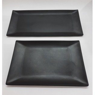 BANDEJA  RECT. NEGRO MATE 37 X 17CM 2