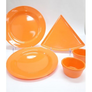 PLATO PIZZA NARANJA LISO- 22 cm 2
