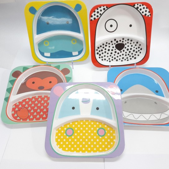 PLATO INFANTIL CON DIVISION 5 ANIMALITOS 21X 21X 2CM