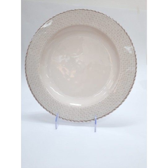 PLATO PLAYO CREMA CUADRILLE, Ø  27CM