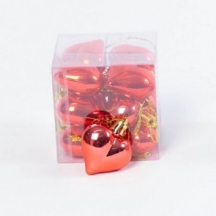 CAJA PVC 12 CORAZ MET. ROJOS. DE 4 CM