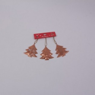BLISTER 3 ARBOLES. METAL COBRE. 9,5 X 9 CM