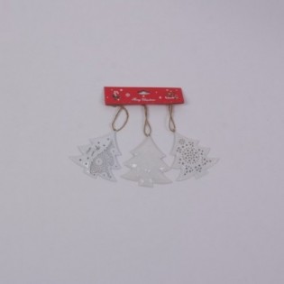 BLISTER 3 ARBOLES. METAL BLANCO. 9,5 X 9 CM