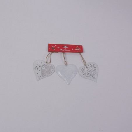 BLISTER 3 CORAZON. METAL COBRE. 8,5 X 8 CM
