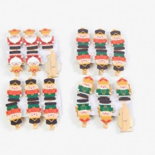 SET DE 6 CLIPS CASCAN. MAD. 4 SURTIDOS. 4,5 X 2 CM