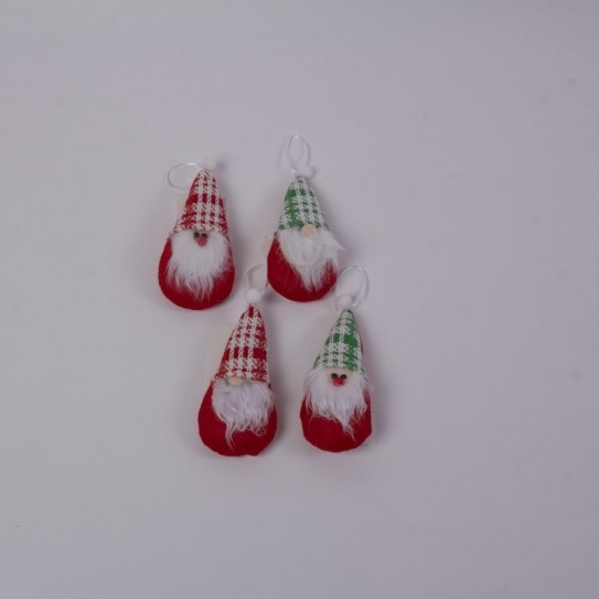 COLGANTE PAPA NOEL Y GNOMO. 2 COLORES 2 DISEÑOS 9 X 14 CM