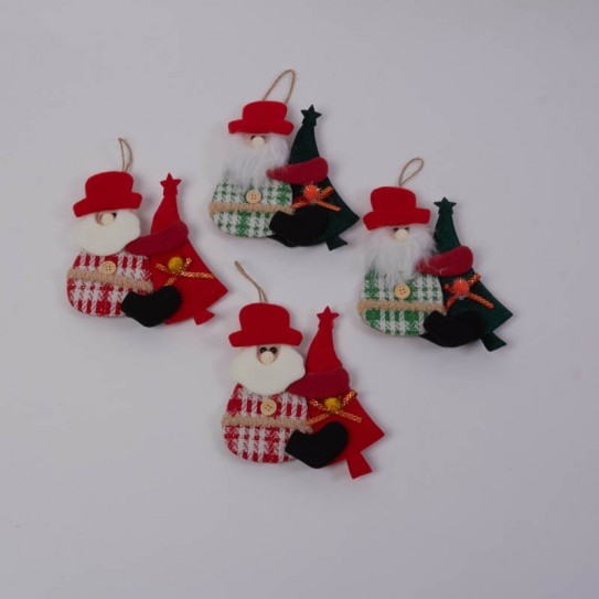 PAPA NOEL CON ARBOL FELPA DE 20 X 16 CM 2 DIS 2 COL