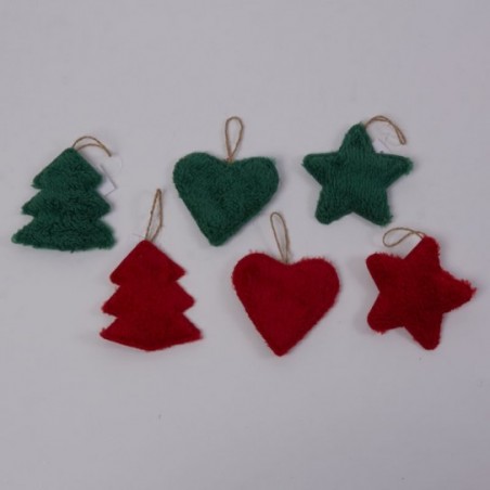 COLGANTE ARBOL ESTRELLA, CORAZON. 2 COLORES. 11 X 9 CM